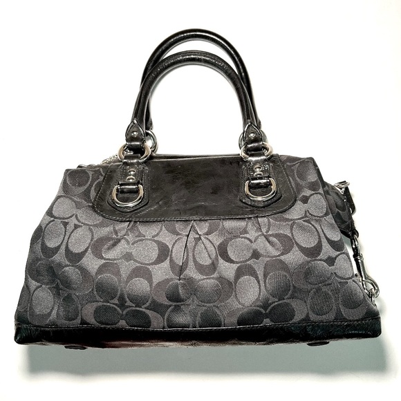 Coach Handbags - COACH Signature Ashley Black Sachel Bag Purse